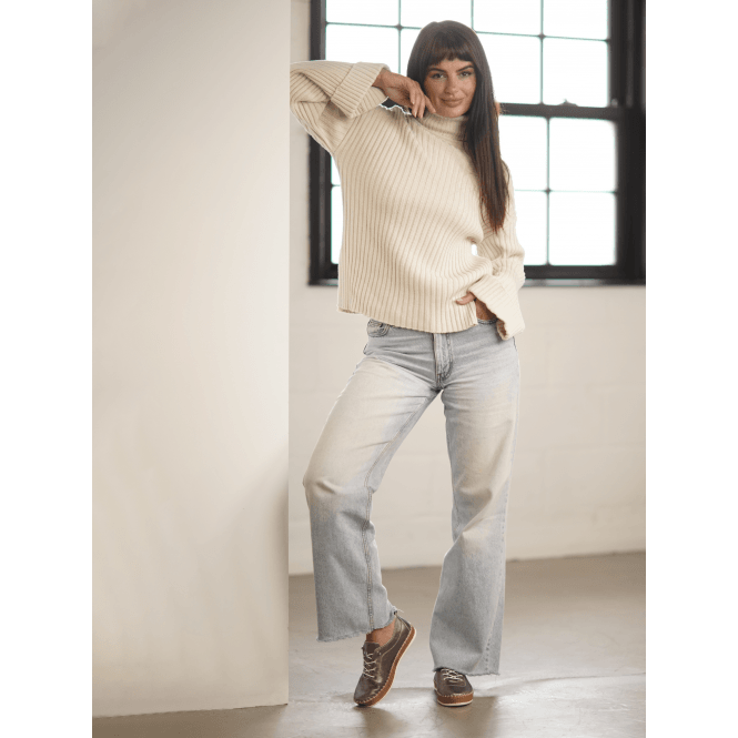 Lunar Evie Pewter Leather Plimsoll