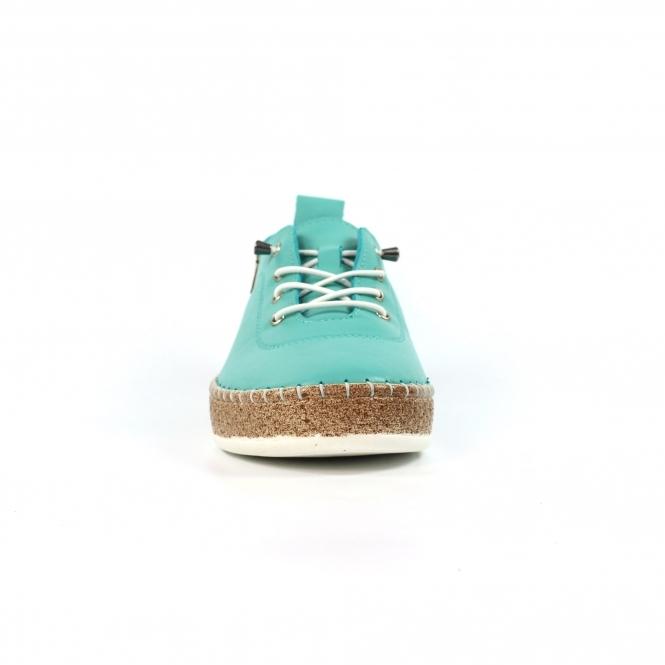 Lunar Evie Turquoise Leather Plimsoll