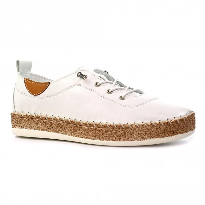 Lunar Evie White Leather Plimsoll