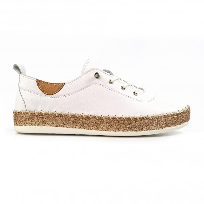 lunar Evie White Leather Plimsoll