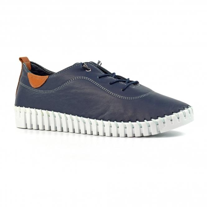 Lunar Flamborough Navy Leather Shoe