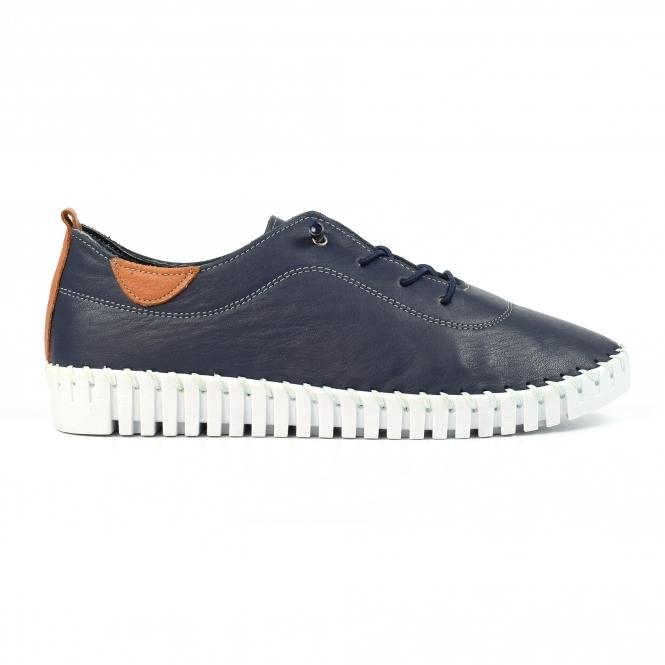 lunar Flamborough Navy Leather Shoe