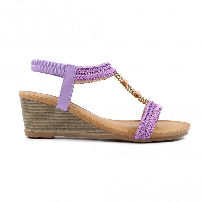 lunar Florence Lilac Wedge Sandal
