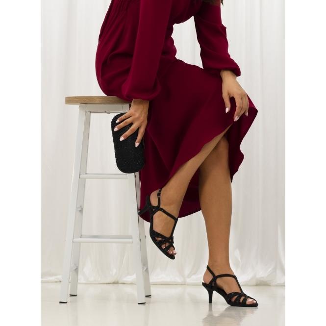 Lunar Francie Black Gemstone Clutch Bag