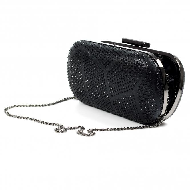 Lunar Francie Black Gemstone Clutch Bag