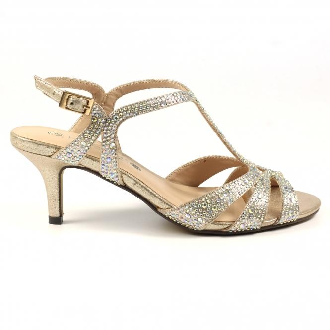 lunar Francie Wide Fit Gold Gemstone Sandal