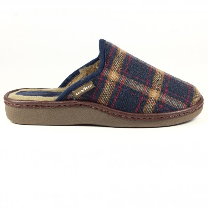 lunar Frank Blue Mule Slipper