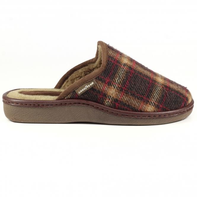 lunar Frank Brown Mule Slipper