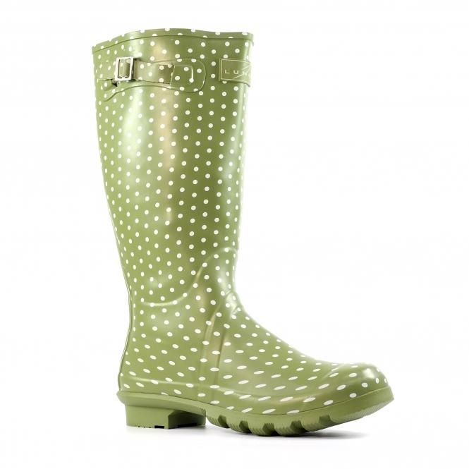 Lunar Green Rubber Spot Wellington