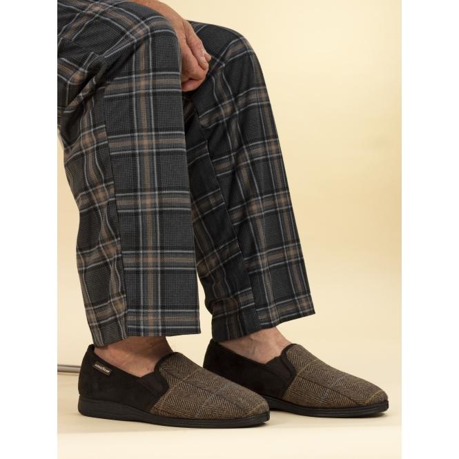 Lunar Harrison Brown Tweed Slipper