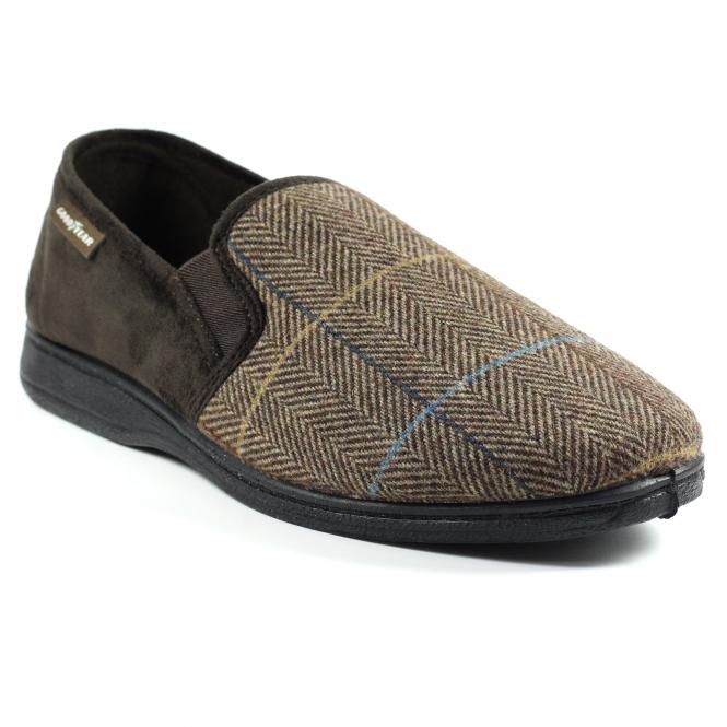 Lunar Harrison Brown Tweed Slipper