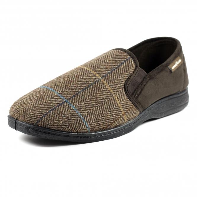 Lunar Harrison Brown Tweed Slipper