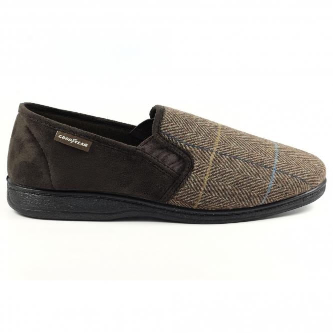 lunar Harrison Brown Tweed Slipper