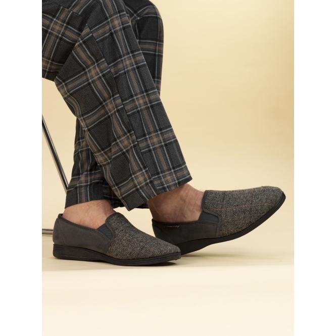 Lunar Harrison Grey Tweed Slipper