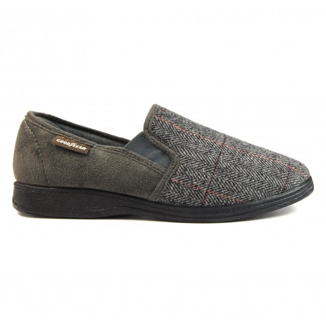 lunar Harrison Grey Tweed Slipper