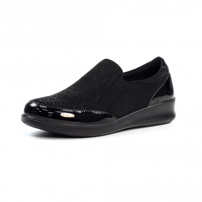Lunar Hattie Black Wedge Shoe