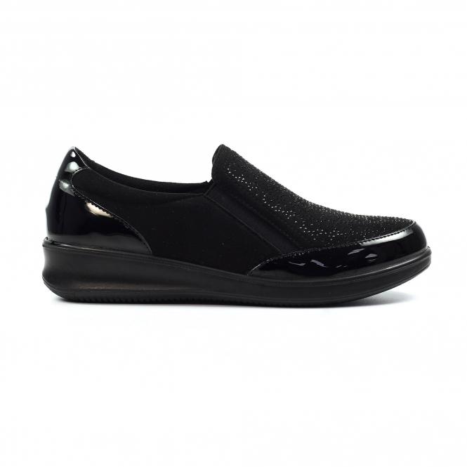 lunar Hattie Black Wedge Shoe