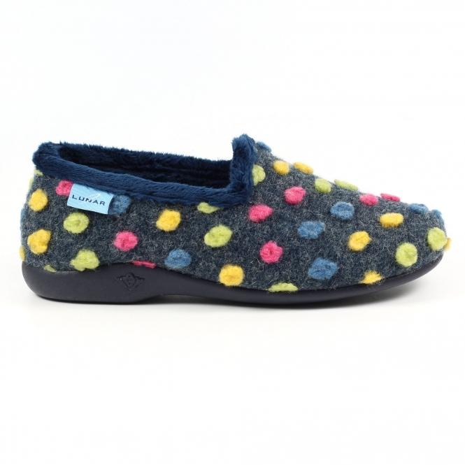 lunar Helix Blue Polka Dot Slipper