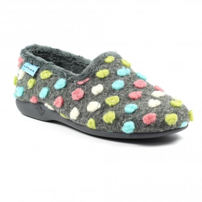 Lunar Helix Grey Polka Dot Slipper