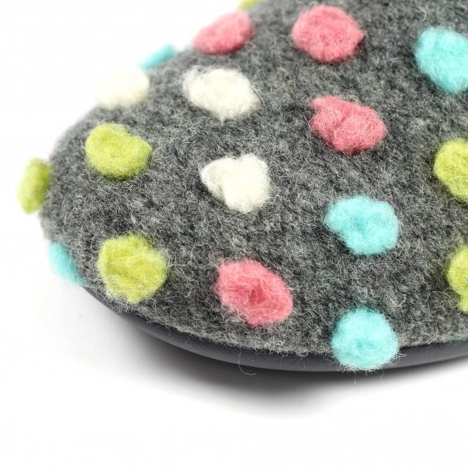 Lunar Helix Grey Polka Dot Slipper