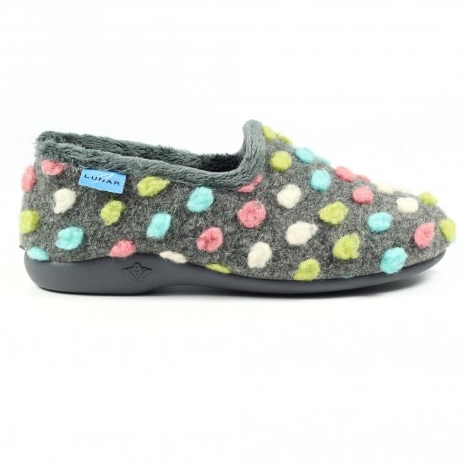 lunar Helix Grey Polka Dot Slipper