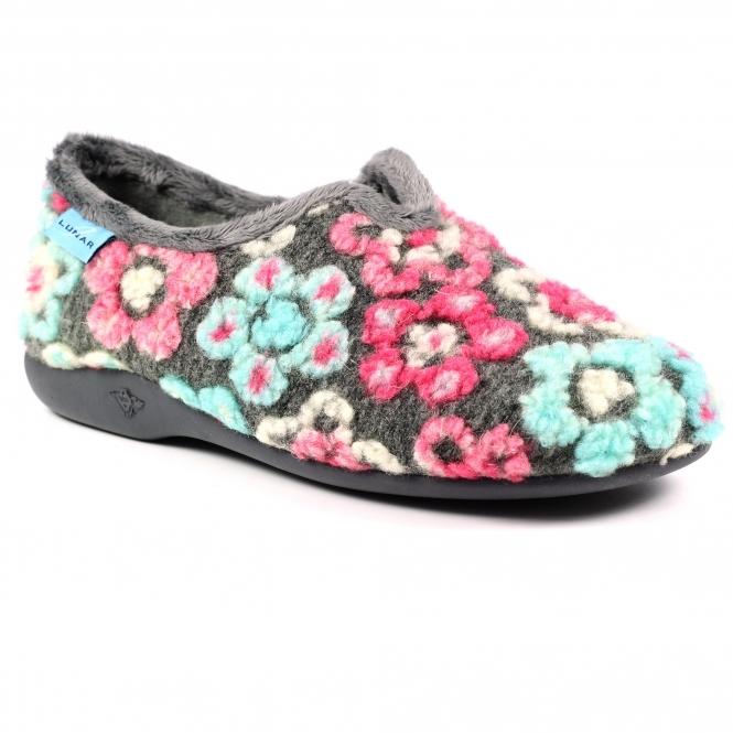 Lunar Hippy Grey Flower Full Slipper