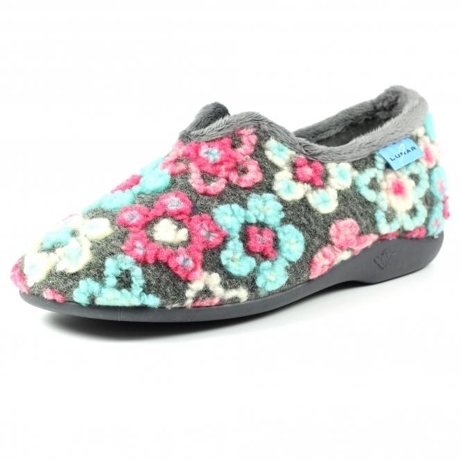 Lunar Hippy Grey Flower Full Slipper