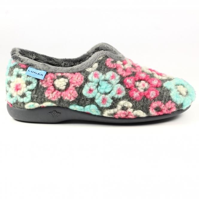 lunar Hippy Grey Flower Full Slipper