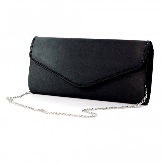 Lunar Janelle Black Satin Bag