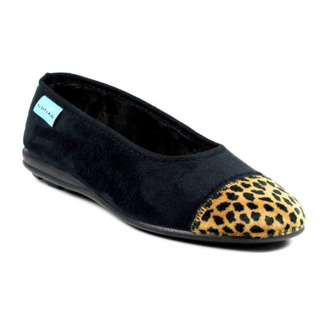 Lunar Jessie Black Leopard Pump Slipper