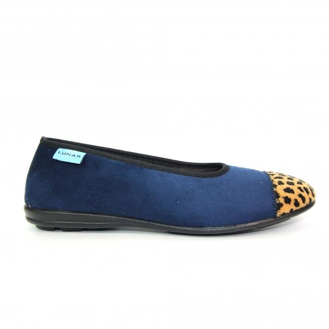 lunar Jessie Blue Leopard Pump Slipper
