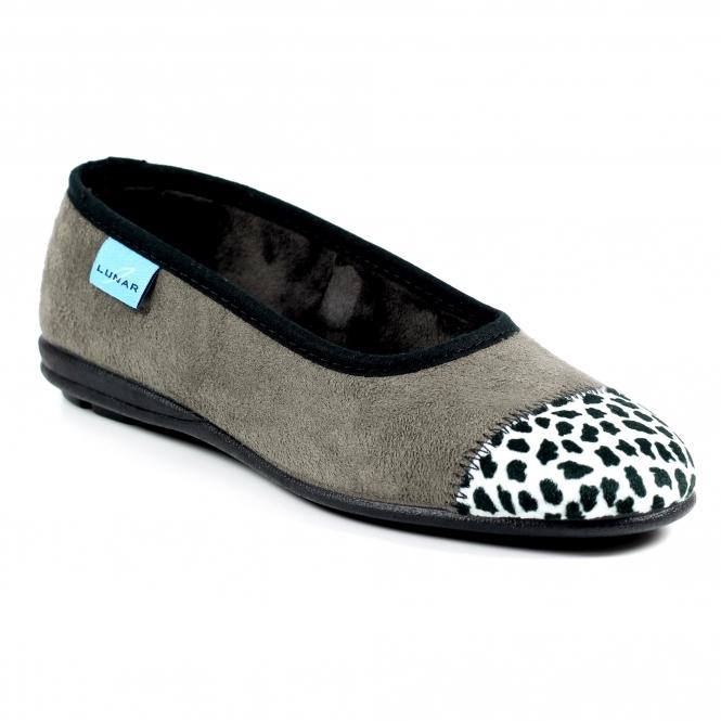Lunar Jessie Grey Leopard Pump Slipper