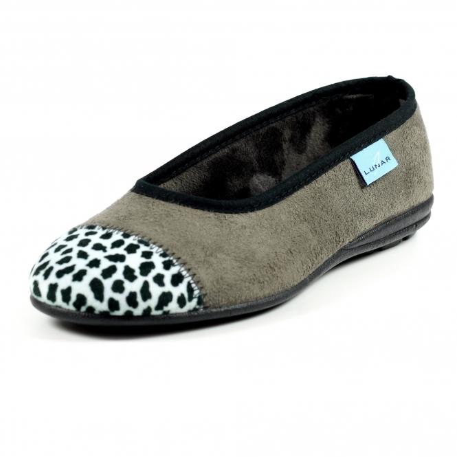 Lunar Jessie Grey Leopard Pump Slipper