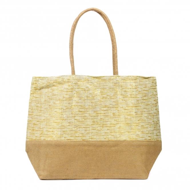 lunar Joleen Beige Two Tone Beach Bag