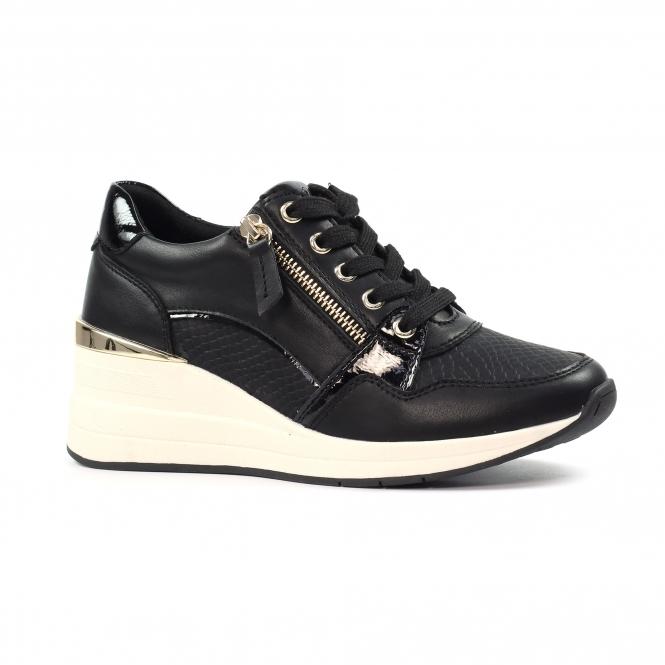 Lunar Juno Black Wedge Trainer
