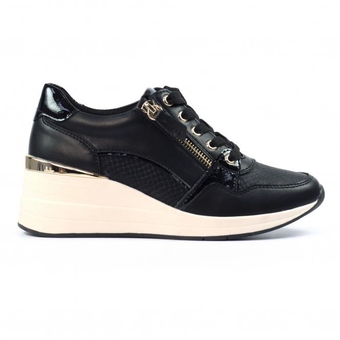 lunar Juno Black Wedge Trainer