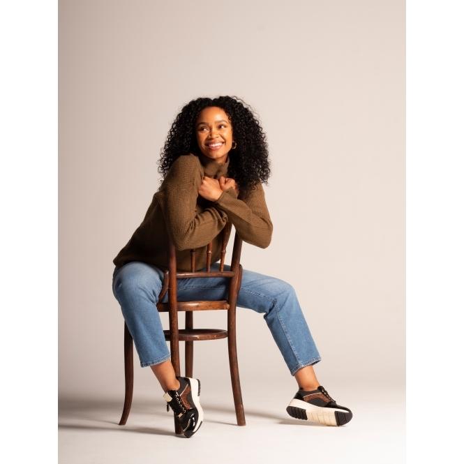 Lunar Kennedy Black Wedge Trainer