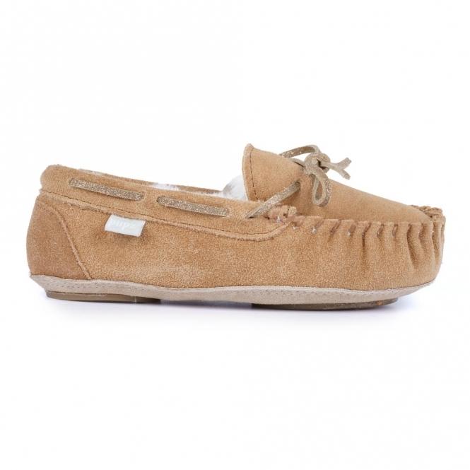lunar Kids Sadie Junior Suede Moccassin Slipper