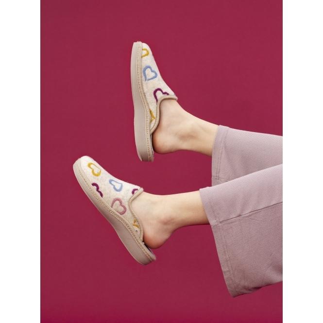 Lunar Love Beige Mule Slipper