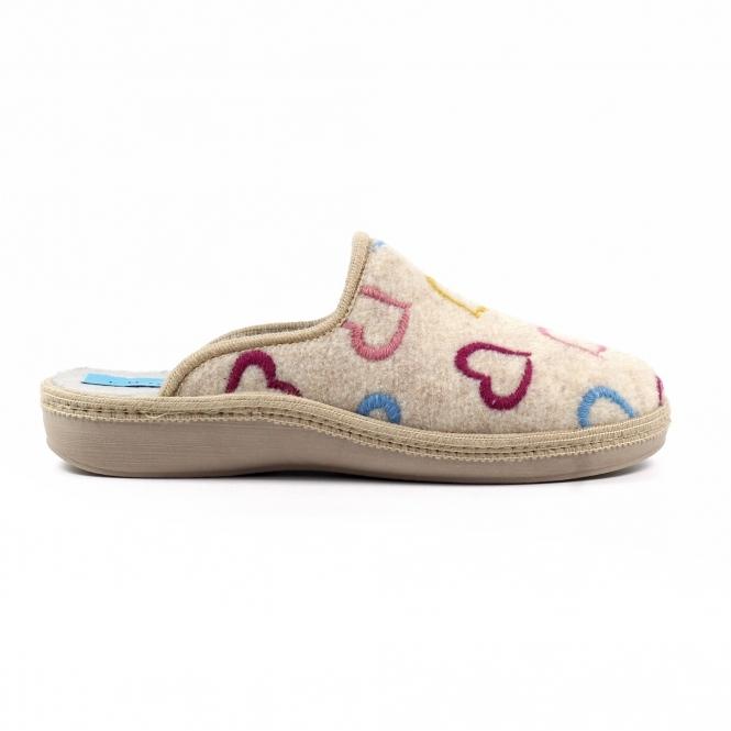 lunar Love Beige Mule Slipper