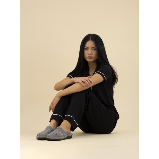 Lunar Love Grey Mule Slipper