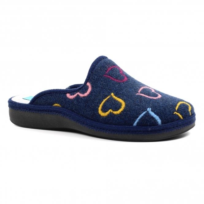 Lunar Love Navy Mule Slipper