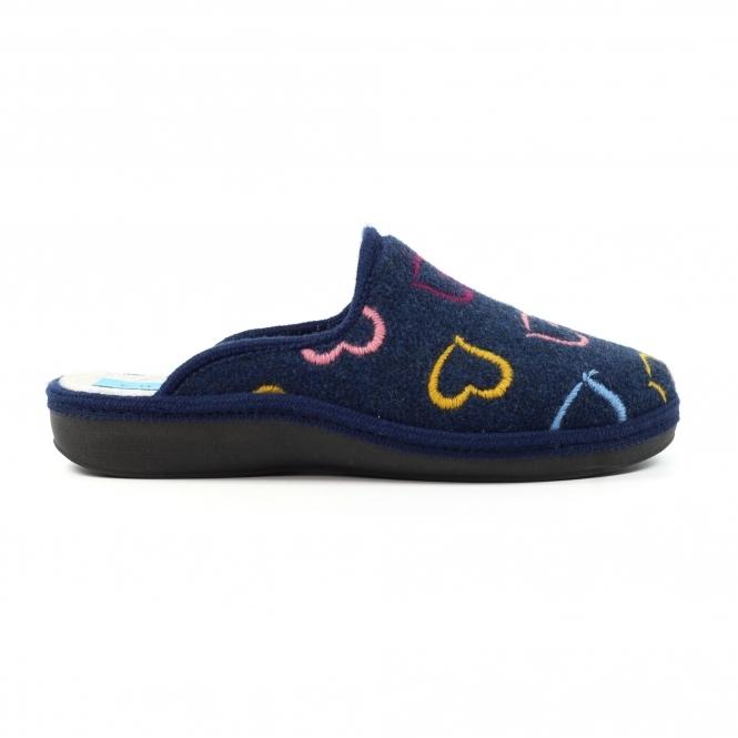lunar Love Navy Mule Slipper