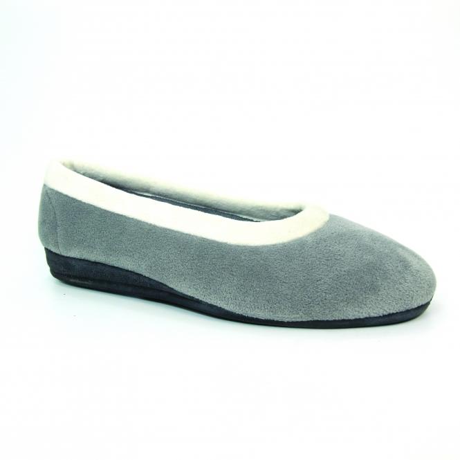 lunar Mabel Grey Fleece Pump Slipper