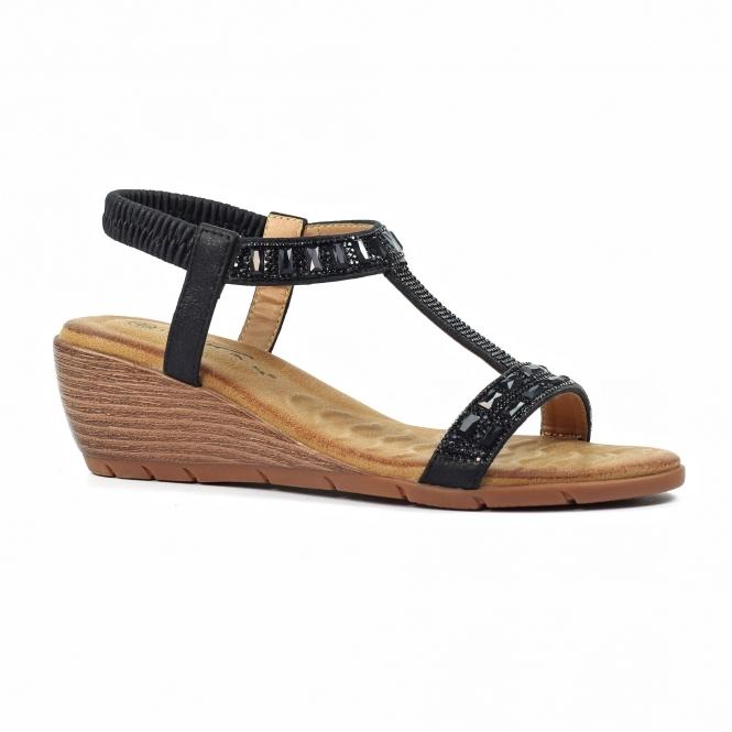 Lunar Macie Black/Black Sandal