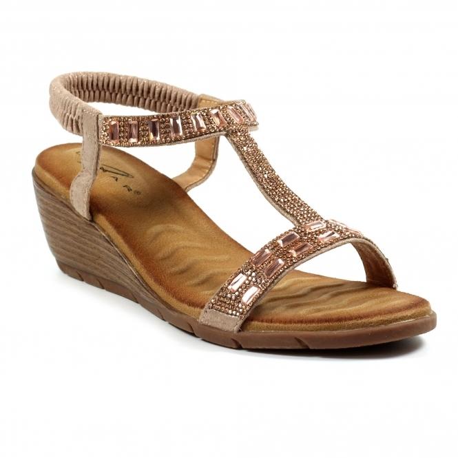 Lunar Macie Rose Gold Wedge Sandal