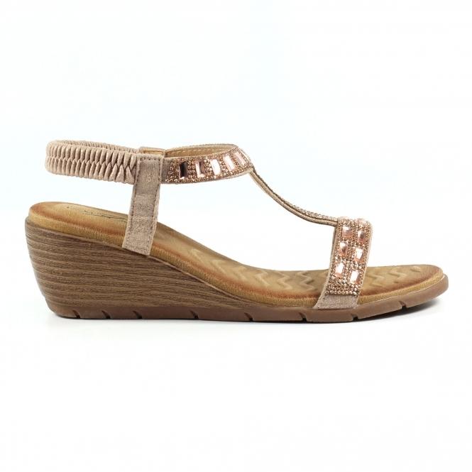 lunar Macie Rose Gold Wedge Sandal