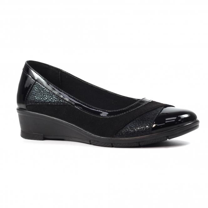 Lunar Marian Black Wedge Shoe