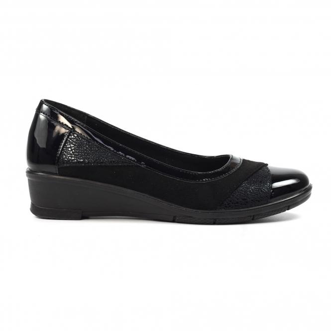 lunar Marian Black Wedge Shoe