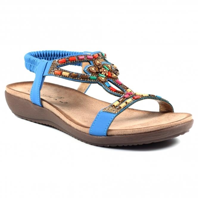 Lunar Mariella Blue Beaded Sandal